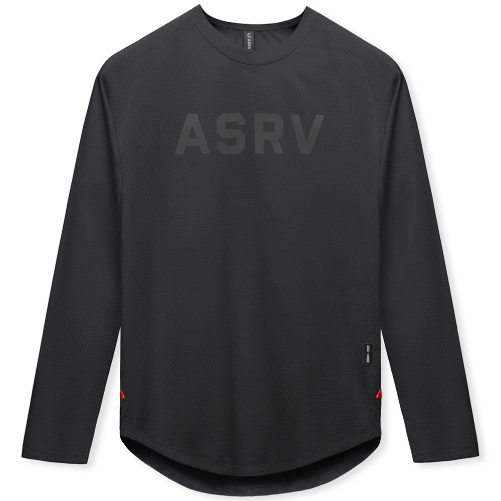 NWT ASRV Silver-Lite 2.0 Established Long Sleeve Graphic T-Shirt in Black